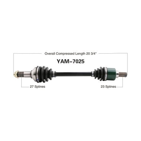 Wide Open OE Replacement CV Axle for YAM REAR YFM 700 GRIZZ Fl YAM-7025